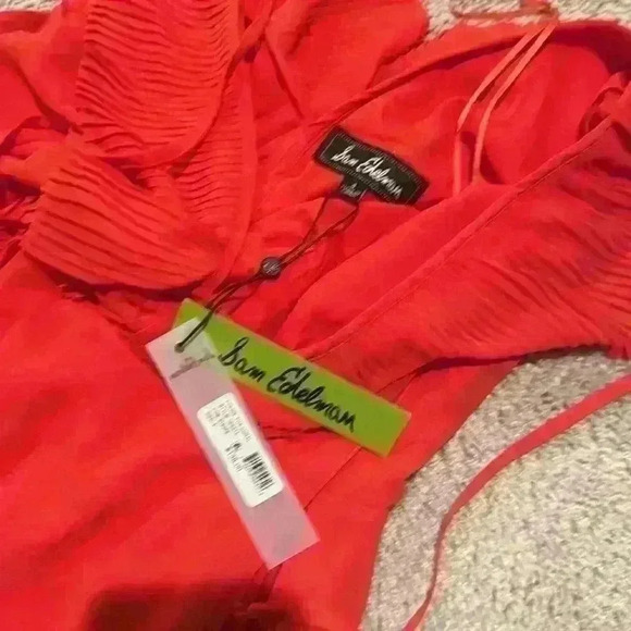 Sam Edelman Red Crepe Midi Dress Nwt | Color: Red | Size: 4 - Picture 3 of 4